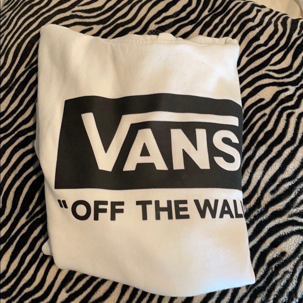 2 Vans hoodies, white and grey